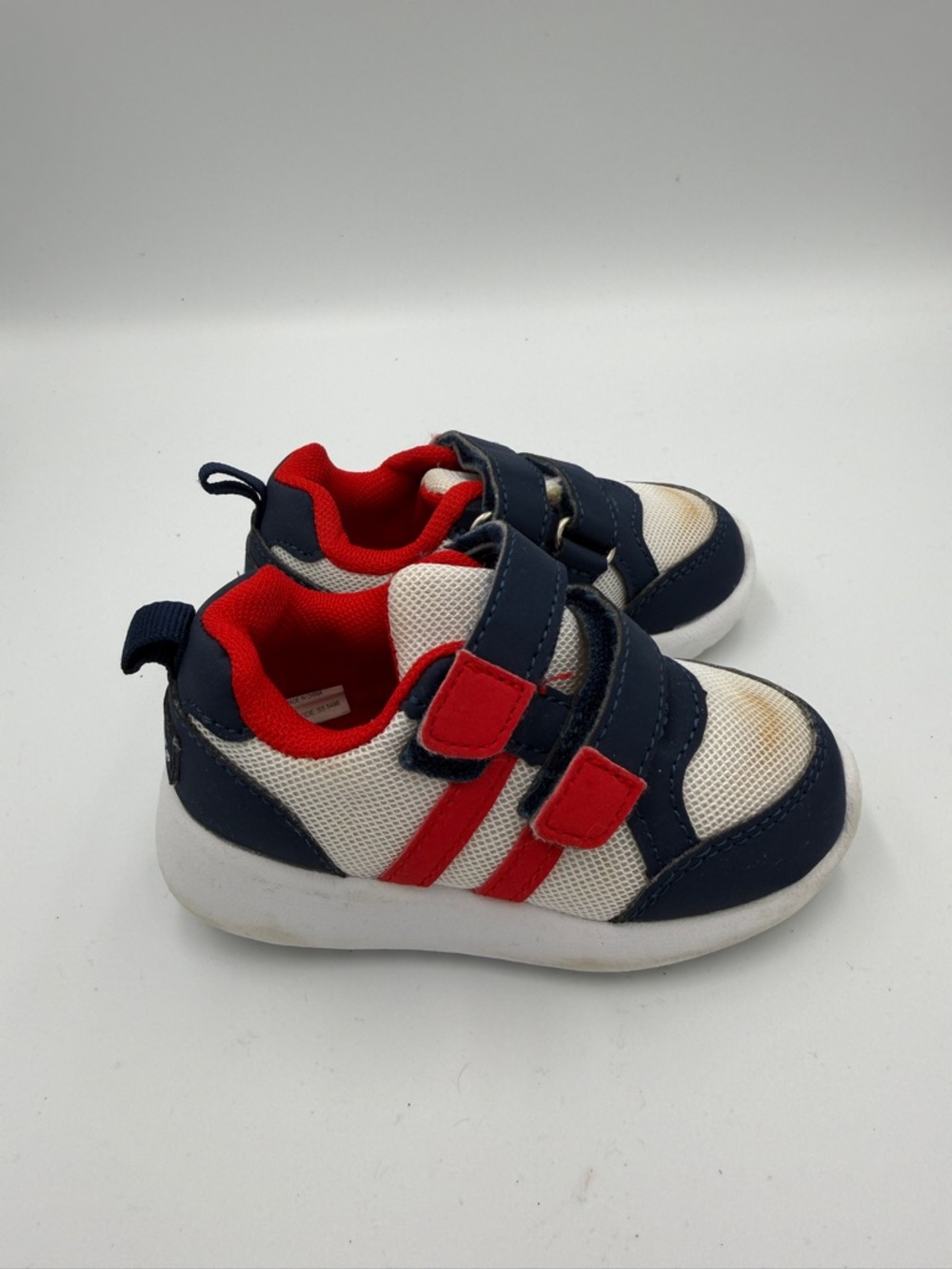 Gerber Toddler Boy Girl 5 Navy, White and Red Kids Athletic Sneakers Velcro
